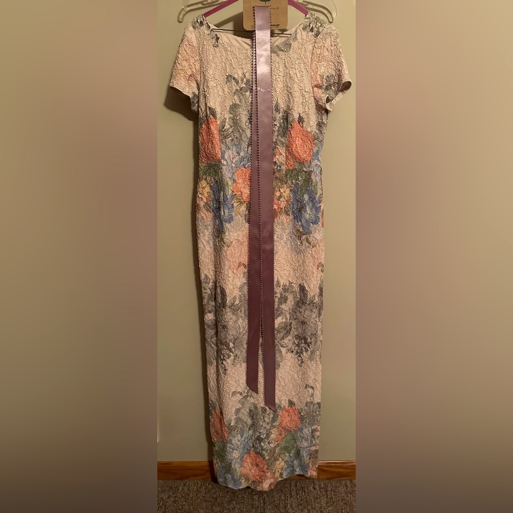 Adrianna Papell floral full length dress